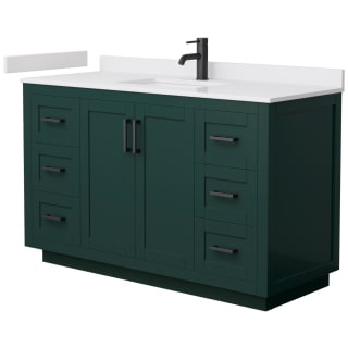 A thumbnail of the Wyndham Collection WCF2929-54S-VCA-MXX Green / White Cultured Marble Top / Matte Black Hardware