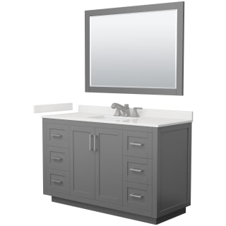 A thumbnail of the Wyndham Collection WCF292954S-QTZ-US3M46 Dark Gray / White Quartz Top / Brushed Nickel Hardware