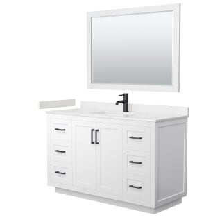 A thumbnail of the Wyndham Collection WCF2929-54S-VCA-M46 White / Carrara Cultured Marble Top / Matte Black Hardware