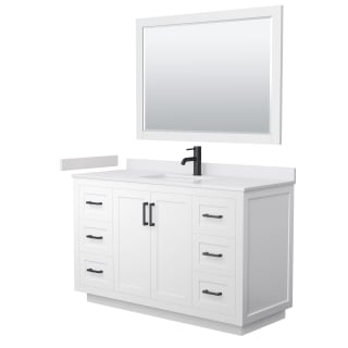 A thumbnail of the Wyndham Collection WCF2929-54S-VCA-M46 White / White Cultured Marble Top / Matte Black Hardware