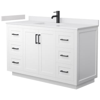 A thumbnail of the Wyndham Collection WCF2929-54S-VCA-MXX White / White Cultured Marble Top / Matte Black Hardware