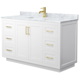 A thumbnail of the Wyndham Collection WCF2929-54S-NAT-MXX White / White Carrara Marble Top / Brushed Gold Hardware