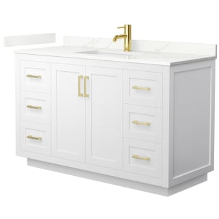 A thumbnail of the Wyndham Collection WCF292954S-QTZ-UNSMXX White / Giotto Quartz Top / Brushed Gold Hardware