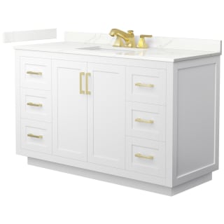 A thumbnail of the Wyndham Collection WCF292954S-QTZ-US3MXX White / Giotto Quartz Top / Brushed Gold Hardware