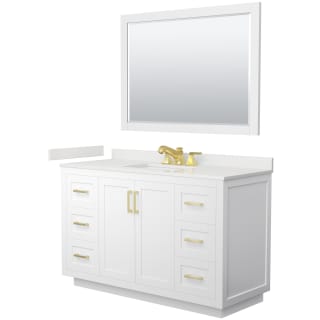 A thumbnail of the Wyndham Collection WCF292954S-QTZ-US3M46 White / White Quartz Top / Brushed Gold Hardware