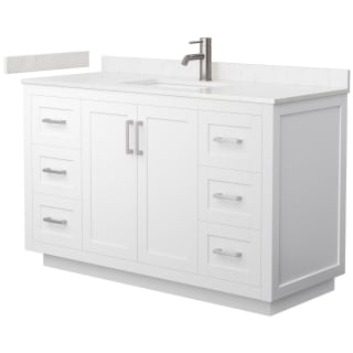 A thumbnail of the Wyndham Collection WCF2929-54S-VCA-MXX White / Carrara Cultured Marble Top / Brushed Nickel Hardware