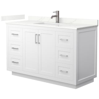 A thumbnail of the Wyndham Collection WCF292954S-QTZ-UNSMXX White / Giotto Quartz Top / Brushed Nickel Hardware