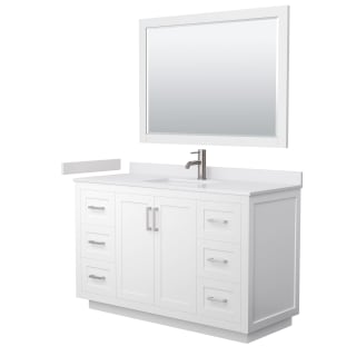 A thumbnail of the Wyndham Collection WCF2929-54S-VCA-M46 White / White Cultured Marble Top / Brushed Nickel Hardware