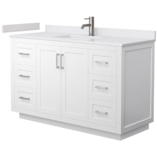 A thumbnail of the Wyndham Collection WCF2929-54S-VCA-MXX White / White Cultured Marble Top / Brushed Nickel Hardware