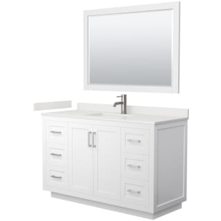 A thumbnail of the Wyndham Collection WCF292954S-QTZ-UNSM46 White / White Quartz Top / Brushed Nickel Hardware