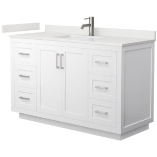 A thumbnail of the Wyndham Collection WCF292954S-QTZ-UNSMXX White / White Quartz Top / Brushed Nickel Hardware