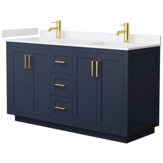 A thumbnail of the Wyndham Collection WCF2929-60D-VCA-MXX Dark Blue / Carrara Cultured Marble Top / Brushed Gold Hardware