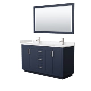 A thumbnail of the Wyndham Collection WCF2929-60D-VCA-M58 Dark Blue / Carrara Cultured Marble Top / Brushed Nickel Hardware