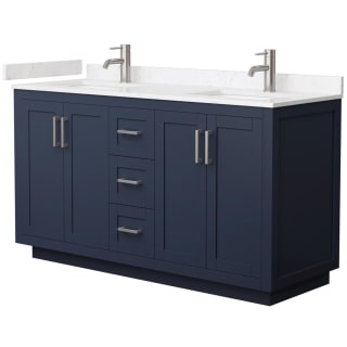 A thumbnail of the Wyndham Collection WCF2929-60D-VCA-MXX Dark Blue / Carrara Cultured Marble Top / Brushed Nickel Hardware