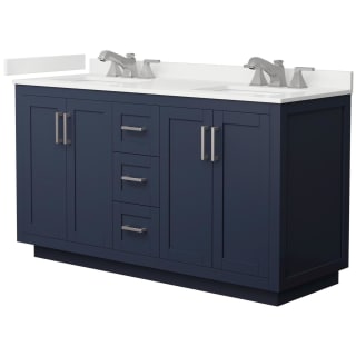 A thumbnail of the Wyndham Collection WCF292960D-QTZ-US3MXX Dark Blue / White Quartz Top / Brushed Nickel Hardware