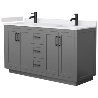 A thumbnail of the Wyndham Collection WCF2929-60D-VCA-MXX Dark Gray / White Cultured Marble Top / Matte Black Hardware