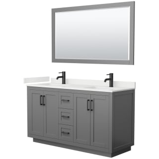 A thumbnail of the Wyndham Collection WCF292960D-QTZ-UNSM58 Dark Gray / White Quartz Top / Matte Black Hardware