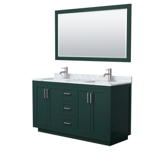 A thumbnail of the Wyndham Collection WCF2929-60D-NAT-M58 Green / White Carrara Marble Top / Brushed Nickel Hardware