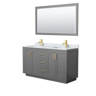 A thumbnail of the Wyndham Collection WCF2929-60D-NAT-M58 Dark Gray / White Carrara Marble Top / Brushed Gold Hardware