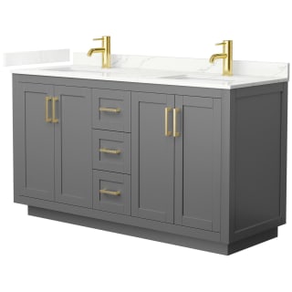 A thumbnail of the Wyndham Collection WCF292960D-QTZ-UNSMXX Dark Gray / Giotto Quartz Top / Brushed Gold Hardware