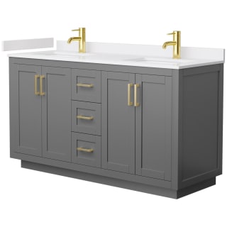 A thumbnail of the Wyndham Collection WCF2929-60D-VCA-MXX Dark Gray / White Cultured Marble Top / Brushed Gold Hardware