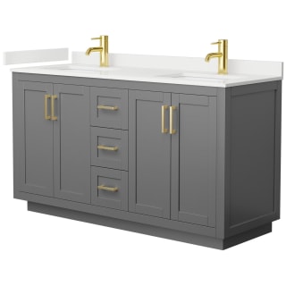 A thumbnail of the Wyndham Collection WCF292960D-QTZ-UNSMXX Dark Gray / White Quartz Top / Brushed Gold Hardware