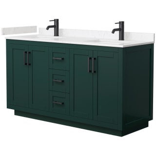 A thumbnail of the Wyndham Collection WCF2929-60D-VCA-MXX Green / Carrara Cultured Marble Top / Matte Black Hardware