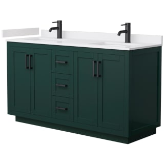 A thumbnail of the Wyndham Collection WCF2929-60D-VCA-MXX Green / White Cultured Marble Top / Matte Black Hardware