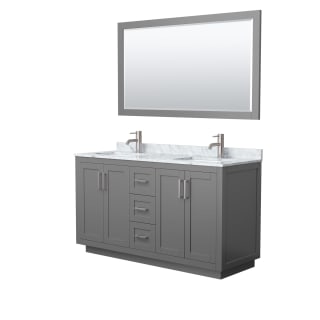 A thumbnail of the Wyndham Collection WCF2929-60D-NAT-M58 Dark Gray / White Carrara Marble Top / Brushed Nickel Hardware