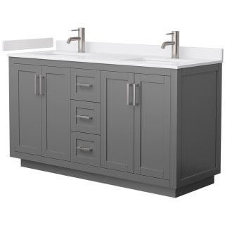 A thumbnail of the Wyndham Collection WCF2929-60D-VCA-MXX Dark Gray / White Cultured Marble Top / Brushed Nickel Hardware