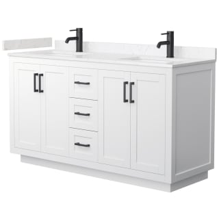 A thumbnail of the Wyndham Collection WCF2929-60D-VCA-MXX White / Carrara Cultured Marble Top / Matte Black Hardware