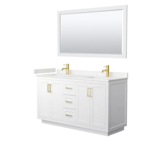 A thumbnail of the Wyndham Collection WCF2929-60D-VCA-M58 White / Carrara Cultured Marble Top / Brushed Gold Hardware