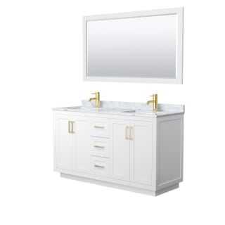 A thumbnail of the Wyndham Collection WCF2929-60D-NAT-M58 White / White Carrara Marble Top / Brushed Gold Hardware