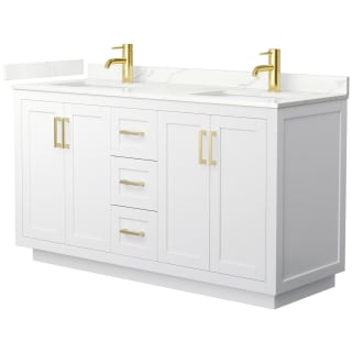 A thumbnail of the Wyndham Collection WCF292960D-QTZ-UNSMXX White / Giotto Quartz Top / Brushed Gold Hardware
