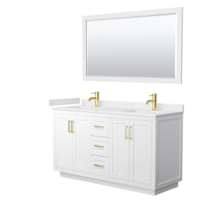 A thumbnail of the Wyndham Collection WCF2929-60D-VCA-M58 White / White Cultured Marble Top / Brushed Gold Hardware