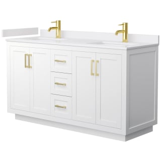 A thumbnail of the Wyndham Collection WCF2929-60D-VCA-MXX White / White Cultured Marble Top / Brushed Gold Hardware