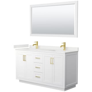 A thumbnail of the Wyndham Collection WCF292960D-QTZ-UNSM58 White / White Quartz Top / Brushed Gold Hardware