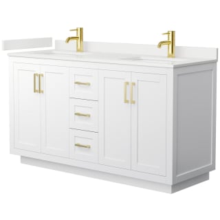 A thumbnail of the Wyndham Collection WCF292960D-QTZ-UNSMXX White / White Quartz Top / Brushed Gold Hardware