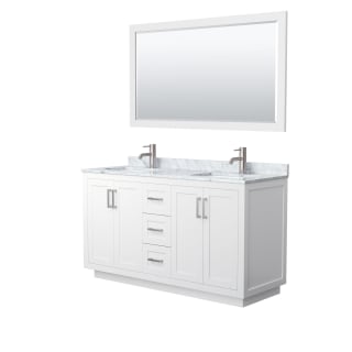 A thumbnail of the Wyndham Collection WCF2929-60D-NAT-M58 White / White Carrara Marble Top / Brushed Nickel Hardware