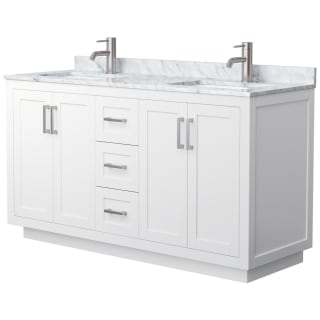 A thumbnail of the Wyndham Collection WCF2929-60D-NAT-MXX White / White Carrara Marble Top / Brushed Nickel Hardware