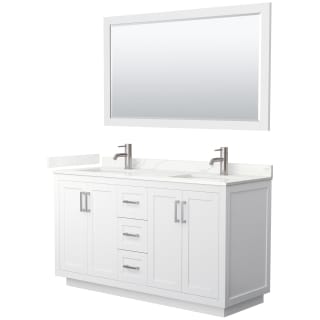 A thumbnail of the Wyndham Collection WCF292960D-QTZ-UNSM58 White / Giotto Quartz Top / Brushed Nickel Hardware