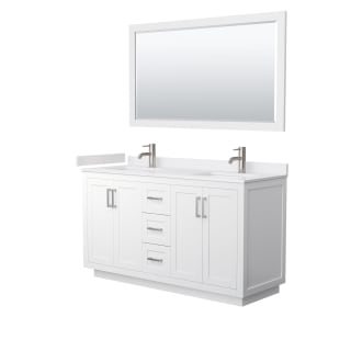 A thumbnail of the Wyndham Collection WCF2929-60D-VCA-M58 White / White Cultured Marble Top / Brushed Nickel Hardware