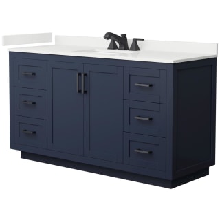 A thumbnail of the Wyndham Collection WCF292960S-QTZ-US3MXX Dark Blue / White Quartz Top / Matte Black Hardware