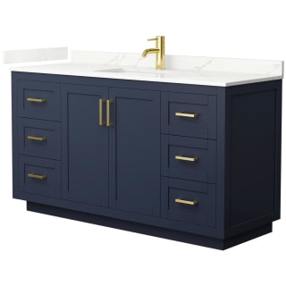 A thumbnail of the Wyndham Collection WCF292960S-QTZ-UNSMXX Dark Blue / Giotto Quartz Top / Brushed Gold Hardware