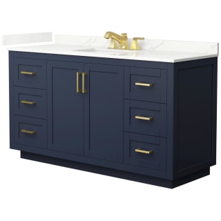 A thumbnail of the Wyndham Collection WCF292960S-QTZ-US3MXX Dark Blue / Giotto Quartz Top / Brushed Gold Hardware