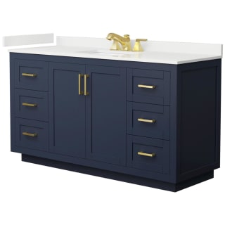 A thumbnail of the Wyndham Collection WCF292960S-QTZ-US3MXX Dark Blue / White Quartz Top / Brushed Gold Hardware