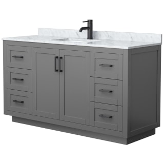 A thumbnail of the Wyndham Collection WCF2929-60S-NAT-MXX Dark Gray / White Carrara Marble Top / Matte Black Hardware