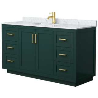 A thumbnail of the Wyndham Collection WCF2929-60S-NAT-MXX Green / White Carrara Marble Top / Brushed Gold Hardware