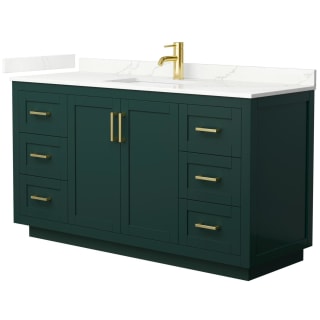 A thumbnail of the Wyndham Collection WCF292960S-QTZ-UNSMXX Green / Giotto Quartz Top / Brushed Gold Hardware