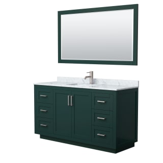 A thumbnail of the Wyndham Collection WCF2929-60S-NAT-M58 Green / White Carrara Marble Top / Brushed Nickel Hardware